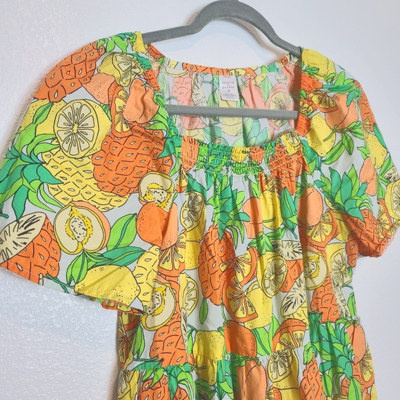 Peyton & Parker Tropical Fruit Print Short Dress Size Medium - Picture 5 of 8